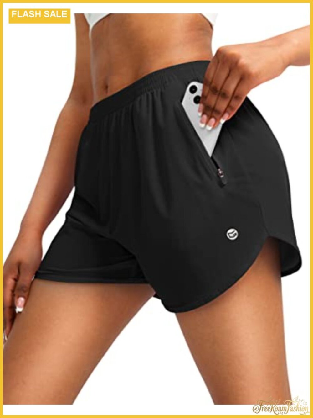 Running Shorts for Women Quick-Dry with Zipper Pockets and Liner